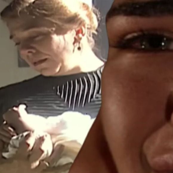 Giuliana segura Juanito nos braços e se emociona