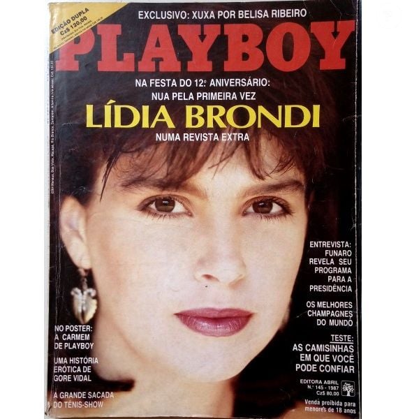 Lídia Brondi posou pela segunda vez para a revista Playboy em 1987