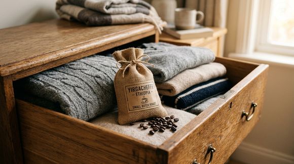 Na falta de bicarbonato, os grãos de café também podem funcionar como absorventes naturais e ainda deixar um aroma leve e aconchegante no ambiente