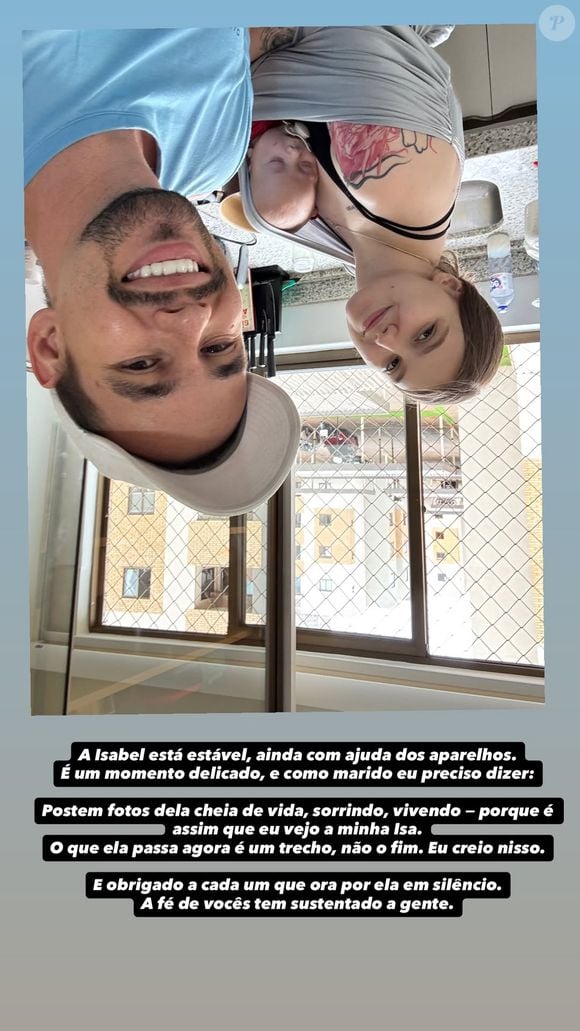 Segundo Lucas Borbas, Isabel Veloso está estável, mas ainda precisa da ajuda de aparelhos