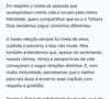 Lauana Prado publicou um comunicado por escrito em sua rede social para falar sobre o término com Tati Dias