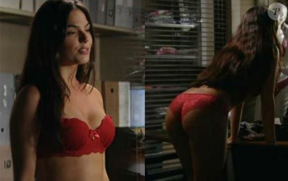 Suellen (Isis Valverde), que viveu um trisal, protagonizando cena quente na novela 'Avenida Brasil' (2012)
