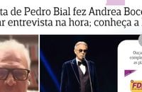 Pergunta de Pedro Bial fez Andrea Bocelli encerrar entrevista na hora; conheça a história