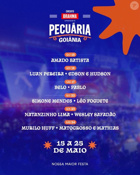 Pecuária de Goiânia 2025: veja a lista completa de shows