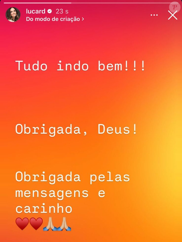 Após semanas de apreensão em torno do quadro clínico de Fausto Silva, a esposa do apresentador, Luciana Cardoso, trouxe uma notícia animadora. Em publicação nos stories do Instagram, feita nesta quarta-feira (13), ela escreveu: 'Tudo indo bem! Obrigada, Deus'