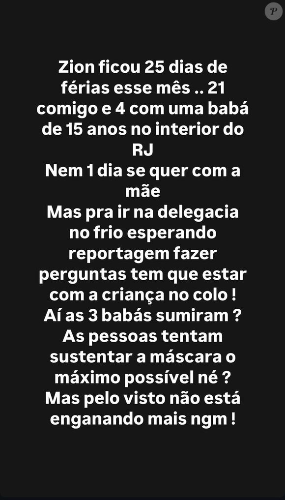 'Pra ir na delegacia no frio esperando reportagem fazer perguntas, tem que estar com a criança no colo’, disparou pai do filho de Rayane Figliuzzi
