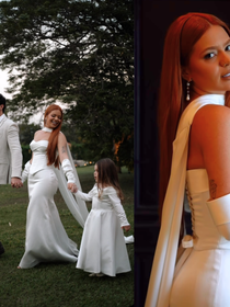 Vestido de noiva de cetim, decote tomara que caia e luvas: Viih Tube aposta em look minimalista e moderno para casamento civil com Eliezer após 'perrengues' em dia especial