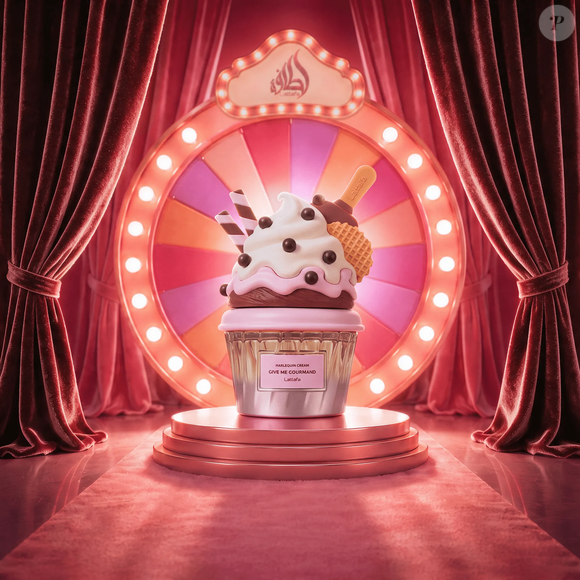Chocolate, morango e waffle estão entre as referências do Harlequin Cream, perfume da Lattafa Perfumes que acompanha a presença crescente dos acordes doces e cremosos na perfumaria