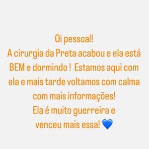 Preta Gil teve estado de saúde atualizado por amiga após cirurgia de 18 horas