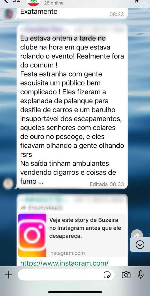 Mensagens revelam indignação de sócios do clube em que Buzeira usou para se casar em julho