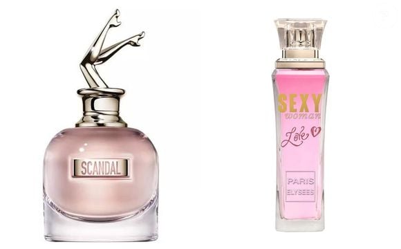 Scandal de Jean Paul Gaultier (R$ 720,00 85 ml) x Sexy Woman Love (R$ 75,90 100 ml)