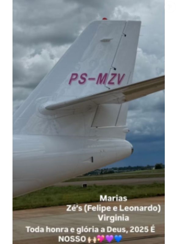 Novo jatinho de Virginia Fonseca tem as iniciais dos membros da família.