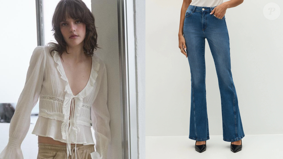 Os babados não poderiam ficar de fora da nossa seleção de camisas de outono. O estilo boho-chic aparece com força, e uma proposta mais leve como essa da Zara, por R$ 279,00, é perfeita para usar com jeans flare. Esse modelo da Renner, de R$ 199,90, com uma pegada setentista, é aposta certeira