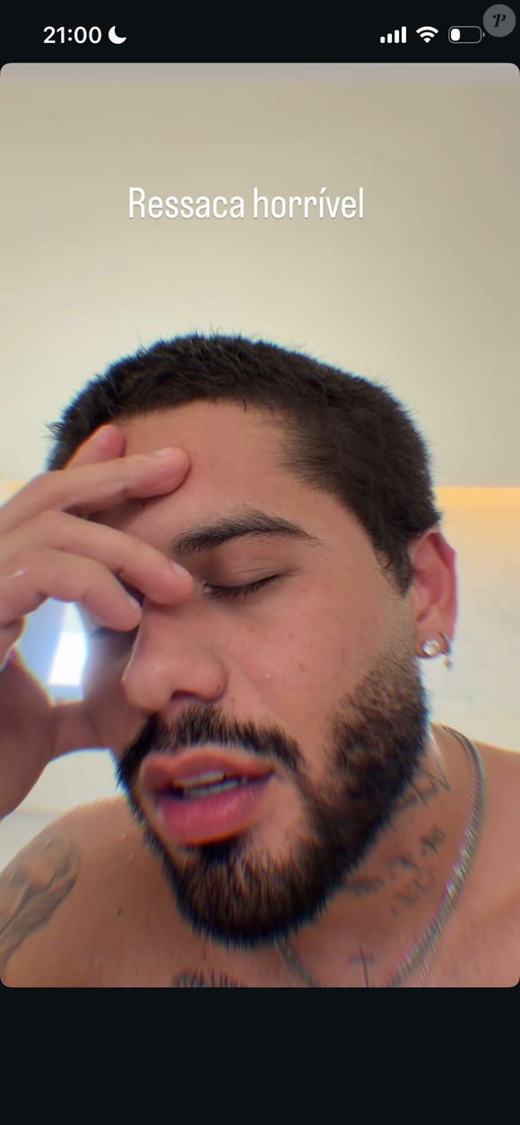 Zé Felipe surge nas redes após festa de Maria Alice e comenta 'ressaca monstra'; web reage ao desabafo