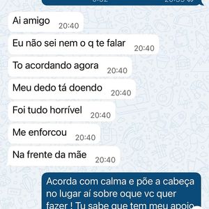 Marcela Tomaszewski diz em mensagem divulgada pelo colunista Alessandro Lo-Bianco: ‘Meu dedo tá doendo. Foi tudo horrível. Me enforcou. Na frente da mãe’