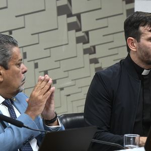 O Padre Patrick prestou depoimento na CPI das Bets nesta quarta-feira (21).