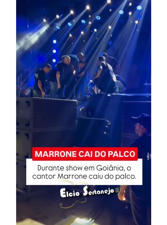 Marrone foi socorrido no palco após bater com a cabeça em show na madrugada de 11 de maio de 2025