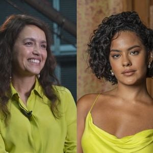 Para um internauta, o look usado por Manuela Dias na entrevista pode indicar o responsável pela morte de Odete Roitman