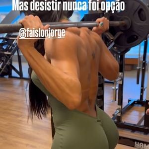 Gracyanne Barbosa revela que desistir nunca foi uma opção, nos stories.