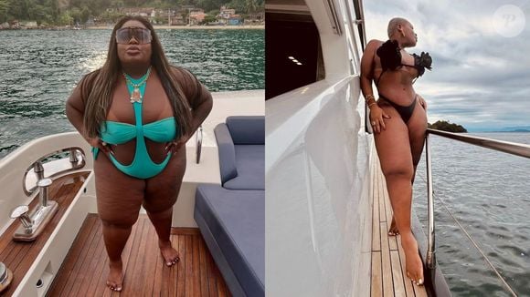Antes e depois de Jojo Todynho veio em uma foto usando um biquíni micro e super extravagante