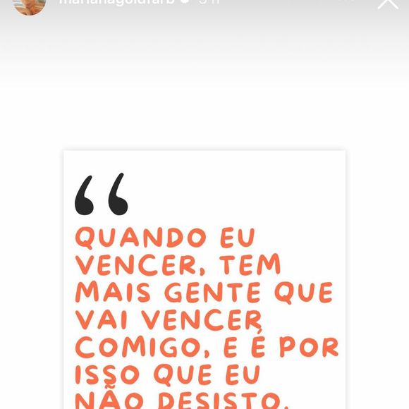 Mariana Goldfarb, ex-companheira de Cauã Reymond, também compartilhou a mensagem na tarde desta quinta-feira (17).