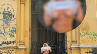 Gente? Participante do Miss Bumbum 2025 faz topless em frente à igreja e pede benção para vencer o concurso: 'A fé e meu corpo caminham juntos'