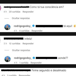 Rodrigo Godoy respondeu irritados os comentários