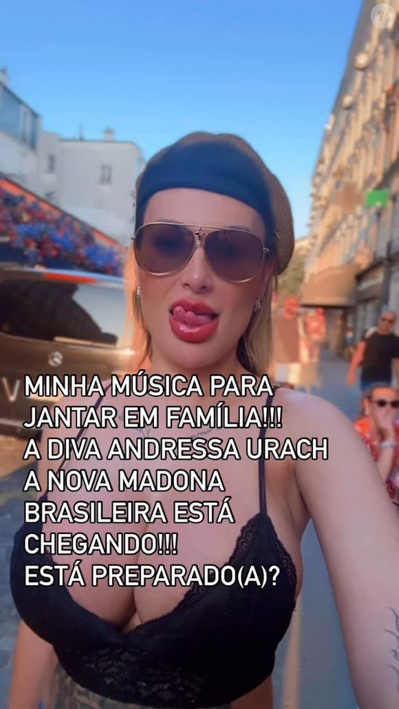 Andressa Urach também lançou sua carreira de cantora de funk no palco do ‘SuperPop’